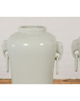 Tall and Slender Vintage White Porcelain Elephant Handles Altar Vases, Near Pair-10. Asian & Chinese Furniture, Art, Antiques, Vintage Home Décor for sale at FEA Home