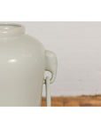 Tall and Slender Vintage White Porcelain Elephant Handles Altar Vases, Near Pair-15. Asian & Chinese Furniture, Art, Antiques, Vintage Home Décor for sale at FEA Home