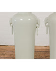 Tall and Slender Vintage White Porcelain Elephant Handles Altar Vases, Near Pair-7. Asian & Chinese Furniture, Art, Antiques, Vintage Home Décor for sale at FEA Home