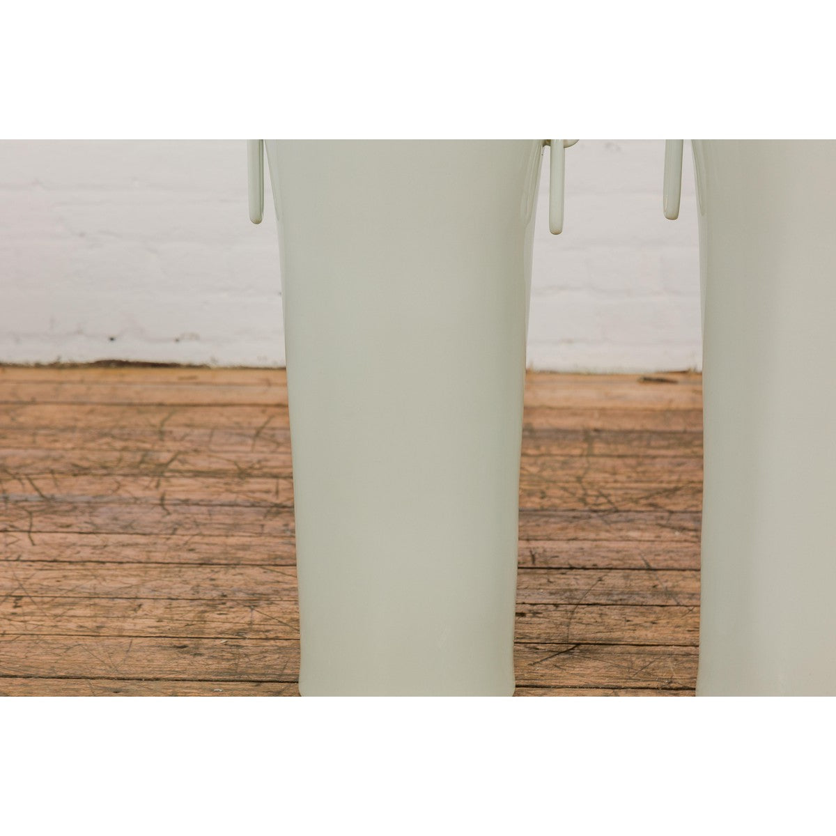 Tall and Slender Vintage White Porcelain Elephant Handles Altar Vases, Near Pair-8. Asian & Chinese Furniture, Art, Antiques, Vintage Home Décor for sale at FEA Home