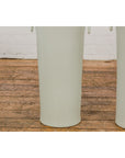 Tall and Slender Vintage White Porcelain Elephant Handles Altar Vases, Near Pair-9. Asian & Chinese Furniture, Art, Antiques, Vintage Home Décor for sale at FEA Home