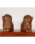 Vintage Pair of Pendant Thai Gilt Wood Mythological Creatures with Red Undertone-11. Asian & Chinese Furniture, Art, Antiques, Vintage Home Décor for sale at FEA Home