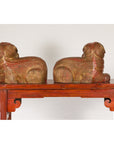 Vintage Pair of Pendant Thai Gilt Wood Mythological Creatures with Red Undertone-12. Asian & Chinese Furniture, Art, Antiques, Vintage Home Décor for sale at FEA Home