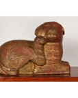Vintage Pair of Pendant Thai Gilt Wood Mythological Creatures with Red Undertone-3. Asian & Chinese Furniture, Art, Antiques, Vintage Home Décor for sale at FEA Home