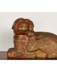 Vintage Pair of Pendant Thai Gilt Wood Mythological Creatures with Red Undertone-4. Asian & Chinese Furniture, Art, Antiques, Vintage Home Décor for sale at FEA Home