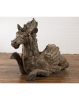 Thai Vintage Painted and Carved Winged Wooden Horse with Striking Expression-10. Asian & Chinese Furniture, Art, Antiques, Vintage Home Décor for sale at FEA Home