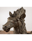Thai Vintage Painted and Carved Winged Wooden Horse with Striking Expression-11. Asian & Chinese Furniture, Art, Antiques, Vintage Home Décor for sale at FEA Home