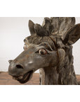 Thai Vintage Painted and Carved Winged Wooden Horse with Striking Expression-12. Asian & Chinese Furniture, Art, Antiques, Vintage Home Décor for sale at FEA Home