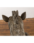 Thai Vintage Painted and Carved Winged Wooden Horse with Striking Expression-19. Asian & Chinese Furniture, Art, Antiques, Vintage Home Décor for sale at FEA Home
