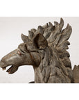 Thai Vintage Painted and Carved Winged Wooden Horse with Striking Expression-3. Asian & Chinese Furniture, Art, Antiques, Vintage Home Décor for sale at FEA Home