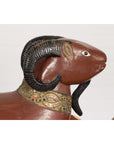 Pair of Vintage Northern Thai Double Ram Sculptures with Reddish Brown Lacquer-12. Asian & Chinese Furniture, Art, Antiques, Vintage Home Décor for sale at FEA Home