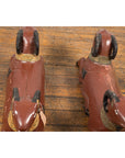 Pair of Vintage Northern Thai Double Ram Sculptures with Reddish Brown Lacquer-16. Asian & Chinese Furniture, Art, Antiques, Vintage Home Décor for sale at FEA Home
