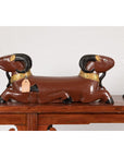 Pair of Vintage Northern Thai Double Ram Sculptures with Reddish Brown Lacquer-5. Asian & Chinese Furniture, Art, Antiques, Vintage Home Décor for sale at FEA Home