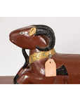 Pair of Vintage Northern Thai Double Ram Sculptures with Reddish Brown Lacquer-7. Asian & Chinese Furniture, Art, Antiques, Vintage Home Décor for sale at FEA Home