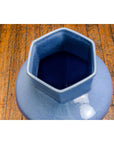 Tall Blue Glaze Lidded Hexagonal Vase with Crackle Finish, Vintage-11. Asian & Chinese Furniture, Art, Antiques, Vintage Home Décor for sale at FEA Home