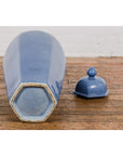 Tall Blue Glaze Lidded Hexagonal Vase with Crackle Finish, Vintage-16. Asian & Chinese Furniture, Art, Antiques, Vintage Home Décor for sale at FEA Home
