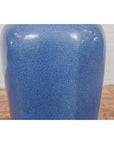 Tall Blue Glaze Lidded Hexagonal Vase with Crackle Finish, Vintage-7. Asian & Chinese Furniture, Art, Antiques, Vintage Home Décor for sale at FEA Home
