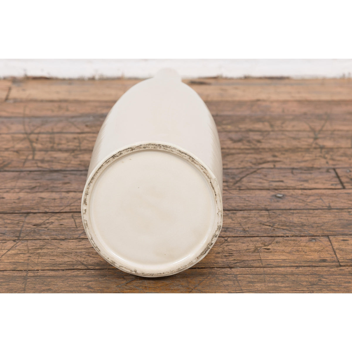 Tall Prem Collection Handmade Artisan Cream Glaze Vase with Slender Lines-15. Asian & Chinese Furniture, Art, Antiques, Vintage Home Décor for sale at FEA Home