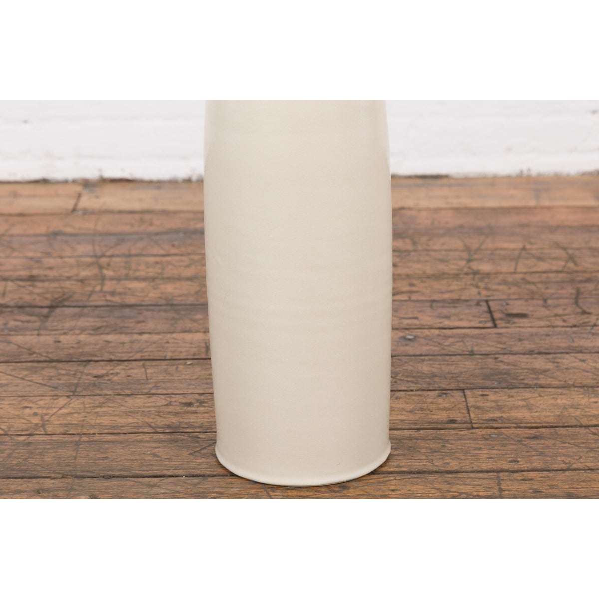 Tall Prem Collection Handmade Artisan Cream Glaze Vase with Slender Lines-6. Asian & Chinese Furniture, Art, Antiques, Vintage Home Décor for sale at FEA Home