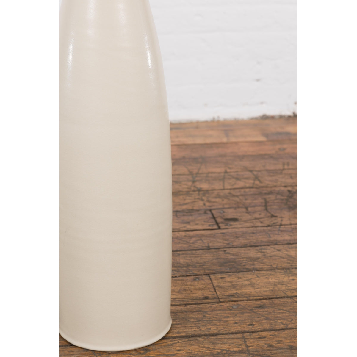 Tall Prem Collection Handmade Artisan Cream Glaze Vase with Slender Lines-8. Asian & Chinese Furniture, Art, Antiques, Vintage Home Décor for sale at FEA Home
