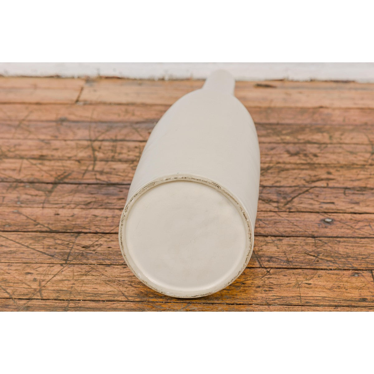 Tall Artisan Made Contemporary Vase with Cream Glaze-12. Asian & Chinese Furniture, Art, Antiques, Vintage Home Décor for sale at FEA Home