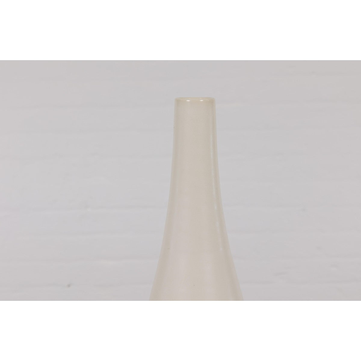 Tall Artisan Made Contemporary Vase with Cream Glaze-4. Asian & Chinese Furniture, Art, Antiques, Vintage Home Décor for sale at FEA Home
