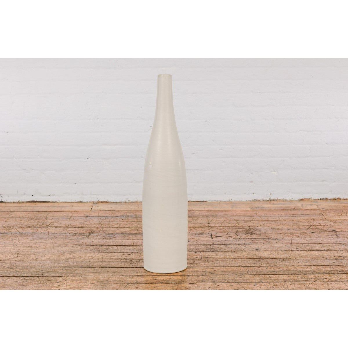 Tall Artisan Made Contemporary Vase with Cream Glaze-9. Asian & Chinese Furniture, Art, Antiques, Vintage Home Décor for sale at FEA Home