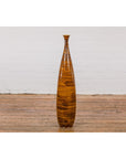 Textured Two-Tone Brown Tall Vase with Narrow Mouth, Elegant Home Decor-10. Asian & Chinese Furniture, Art, Antiques, Vintage Home Décor for sale at FEA Home
