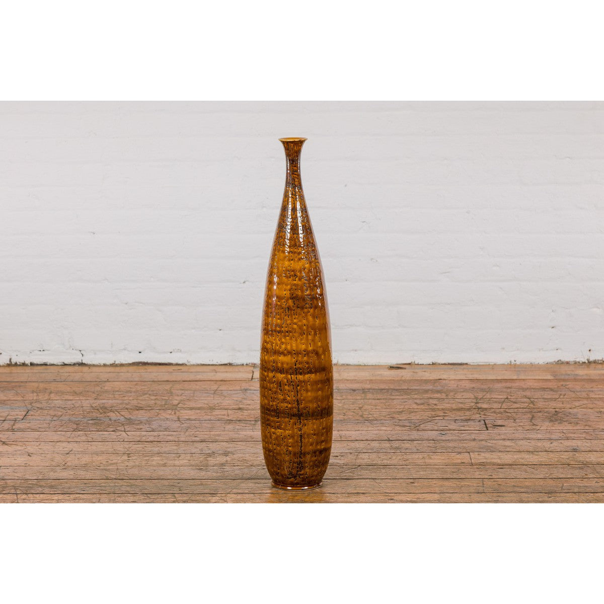 Textured Two-Tone Brown Tall Vase with Narrow Mouth, Elegant Home Decor-11. Asian & Chinese Furniture, Art, Antiques, Vintage Home Décor for sale at FEA Home