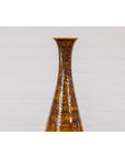 Textured Two-Tone Brown Tall Vase with Narrow Mouth, Elegant Home Decor-4. Asian & Chinese Furniture, Art, Antiques, Vintage Home Décor for sale at FEA Home