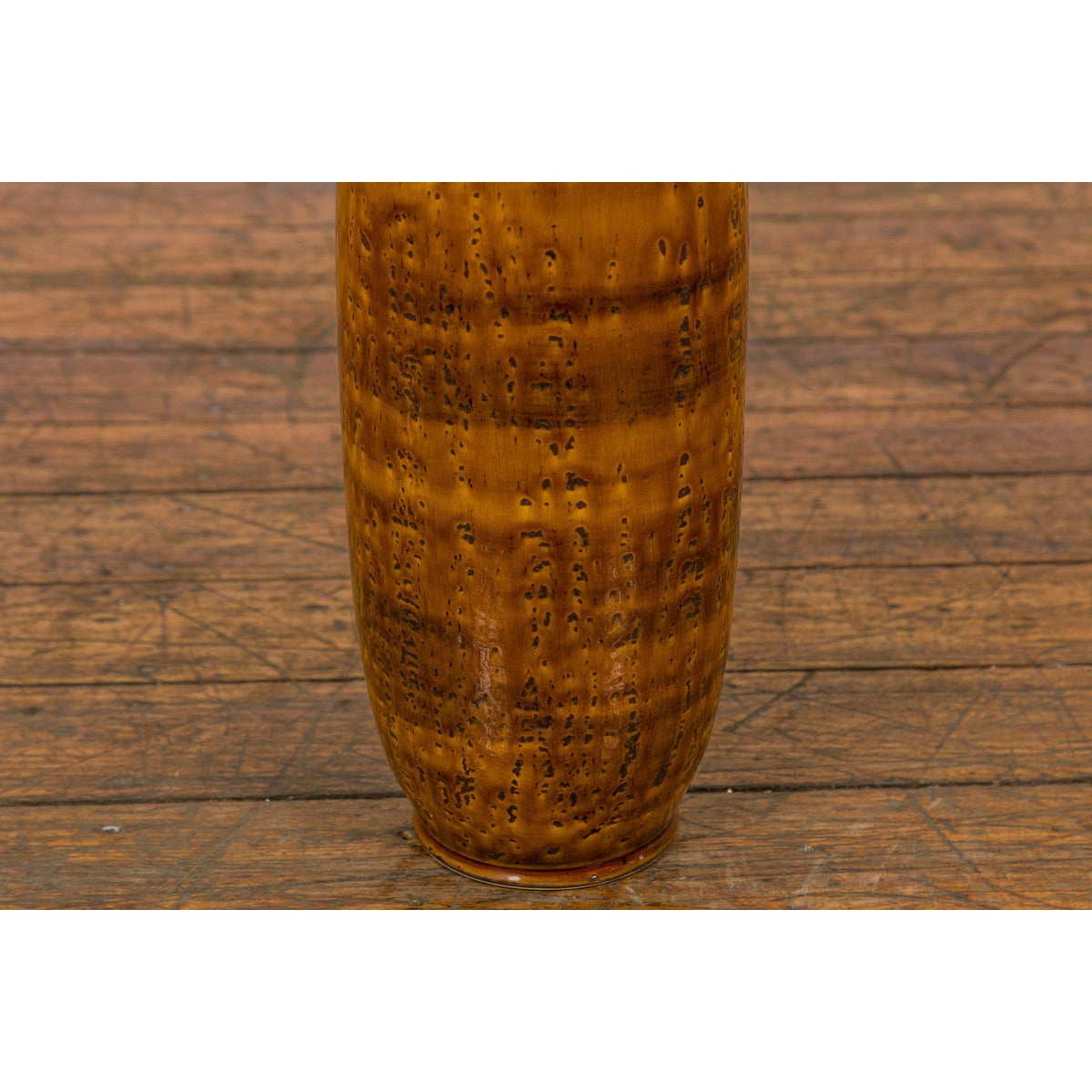 Textured Two-Tone Brown Tall Vase with Narrow Mouth, Elegant Home Decor-8. Asian & Chinese Furniture, Art, Antiques, Vintage Home Décor for sale at FEA Home