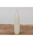 Subtle Ivory Color Tall Vase with Raised Scrolling Motifs and Narrow Mouth-10. Asian & Chinese Furniture, Art, Antiques, Vintage Home Décor for sale at FEA Home