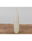 Subtle Ivory Color Tall Vase with Raised Scrolling Motifs and Narrow Mouth-11. Asian & Chinese Furniture, Art, Antiques, Vintage Home Décor for sale at FEA Home
