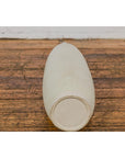 Subtle Ivory Color Tall Vase with Raised Scrolling Motifs and Narrow Mouth-13. Asian & Chinese Furniture, Art, Antiques, Vintage Home Décor for sale at FEA Home