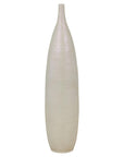 Subtle Ivory Color Tall Vase with Raised Scrolling Motifs and Narrow Mouth-1. Asian & Chinese Furniture, Art, Antiques, Vintage Home Décor for sale at FEA Home