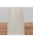 Subtle Ivory Color Tall Vase with Raised Scrolling Motifs and Narrow Mouth-5. Asian & Chinese Furniture, Art, Antiques, Vintage Home Décor for sale at FEA Home