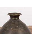 19th Century Brass Vessel with Abundant Etched Foliage Décor-4. Asian & Chinese Furniture, Art, Antiques, Vintage Home Décor for sale at FEA Home