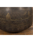 19th Century Brass Vessel with Abundant Etched Foliage Décor-7. Asian & Chinese Furniture, Art, Antiques, Vintage Home Décor for sale at FEA Home
