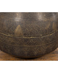 19th Century Brass Vessel with Abundant Etched Foliage Décor-8. Asian & Chinese Furniture, Art, Antiques, Vintage Home Décor for sale at FEA Home