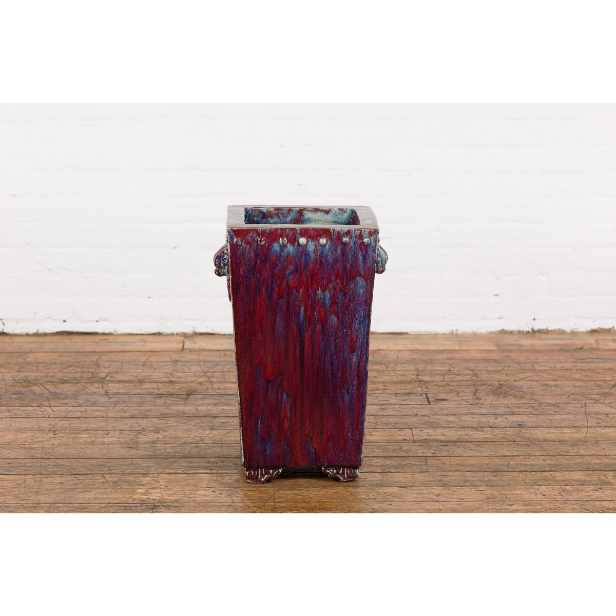 Red and Blue Chinese Vintage Ceramic Planter-2. Asian & Chinese Furniture, Art, Antiques, Vintage Home Décor for sale at FEA Home