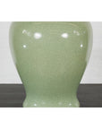 Crackle Green Celadon Lidded Vase with Stylized Foo Dog Finial-6. Asian & Chinese Furniture, Art, Antiques, Vintage Home Décor for sale at FEA Home