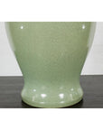 Crackle Green Celadon Lidded Vase with Stylized Foo Dog Finial-7. Asian & Chinese Furniture, Art, Antiques, Vintage Home Décor for sale at FEA Home