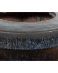 Japanese Antique Blue and Black Glazed Ceramic Hibachi for Drinking Saké-10. Asian & Chinese Furniture, Art, Antiques, Vintage Home Décor for sale at FEA Home