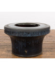 Japanese Antique Blue and Black Glazed Ceramic Hibachi for Drinking Saké-12. Asian & Chinese Furniture, Art, Antiques, Vintage Home Décor for sale at FEA Home