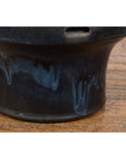 Japanese Antique Blue and Black Glazed Ceramic Hibachi for Drinking Saké-14. Asian & Chinese Furniture, Art, Antiques, Vintage Home Décor for sale at FEA Home