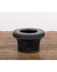 Japanese Antique Blue and Black Glazed Ceramic Hibachi for Drinking Saké-2. Asian & Chinese Furniture, Art, Antiques, Vintage Home Décor for sale at FEA Home