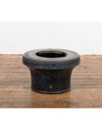 Japanese Antique Blue and Black Glazed Ceramic Hibachi for Drinking Saké-3. Asian & Chinese Furniture, Art, Antiques, Vintage Home Décor for sale at FEA Home