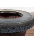 Japanese Antique Blue and Black Glazed Ceramic Hibachi for Drinking Saké-9. Asian & Chinese Furniture, Art, Antiques, Vintage Home Décor for sale at FEA Home