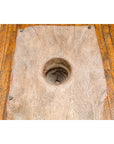 Wood Mortar Converted into Decorative Table with Carved Rosettes-16. Asian & Chinese Furniture, Art, Antiques, Vintage Home Décor for sale at FEA Home