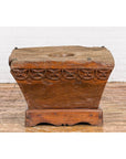 Wood Mortar Converted into Decorative Table with Carved Rosettes-18. Asian & Chinese Furniture, Art, Antiques, Vintage Home Décor for sale at FEA Home